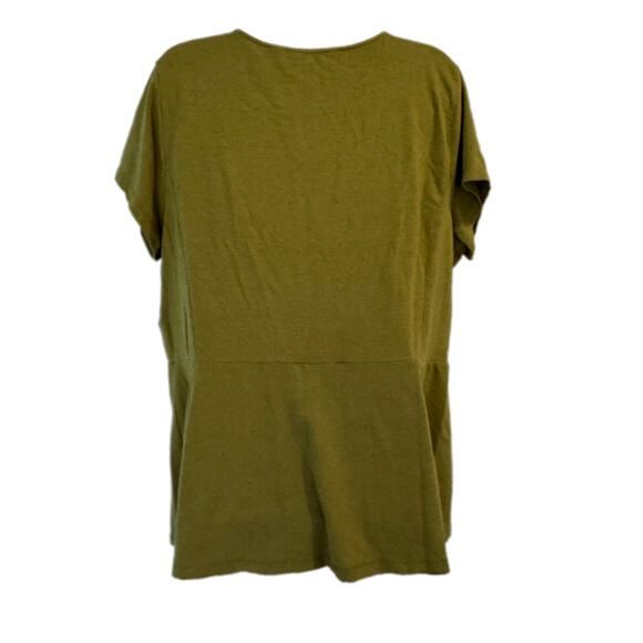 Isaac Mizrahi Live! XL Olive Capped Sleeve Tee - Picture 2 of 3